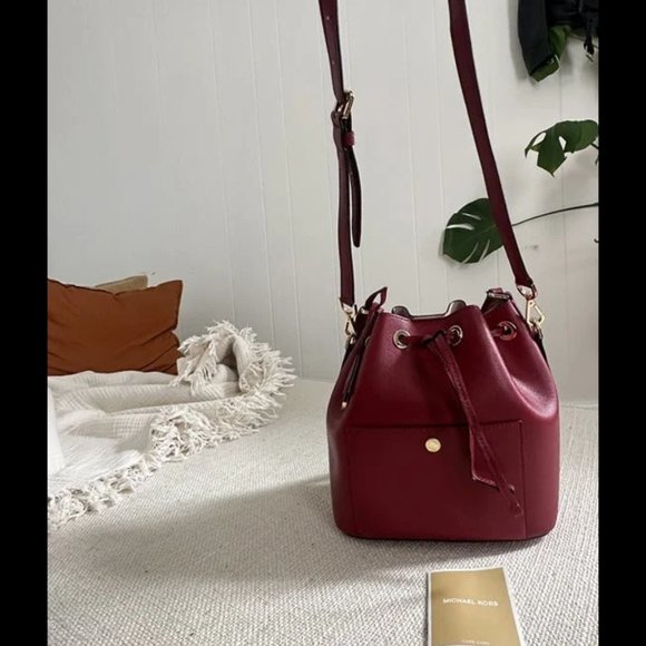 Michael Kors Cherry Red Bucket Bag - Picture 12 of 12